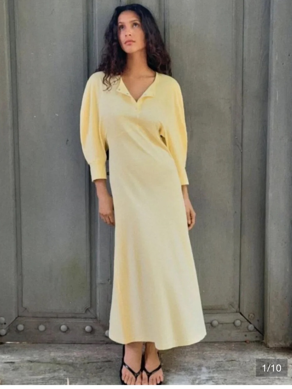 Zara Light Yellow Midi Polo Dress